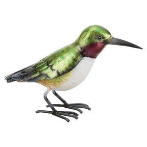 Life Size, Hand Painted Realistic Metal Hummingbird Statue